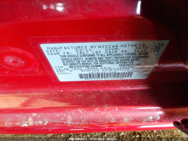 Nissan Versa Note S/s Plus/sv 2014 3N1CE2CP3EL423980 Image 11