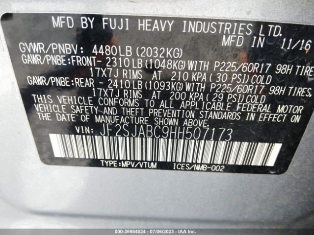 JF2SJABC9HH507173 Subaru Forester