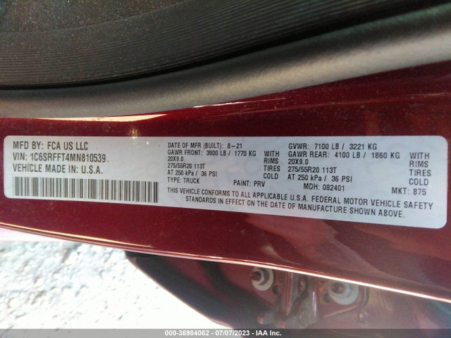 1C6SRFFT4MN810539 RAM 1500 Big Horn