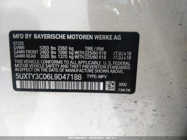 5UXTY3C06L9D47188 BMW X3 Sdrive30i