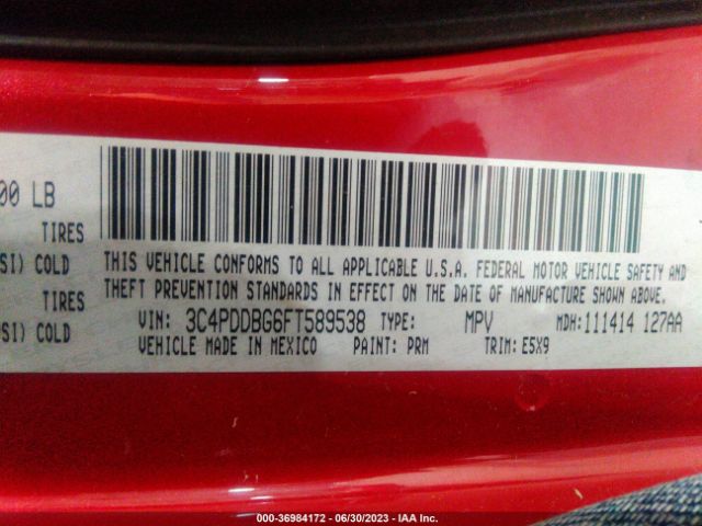 3C4PDDBG6FT589538 Dodge Journey Sxt