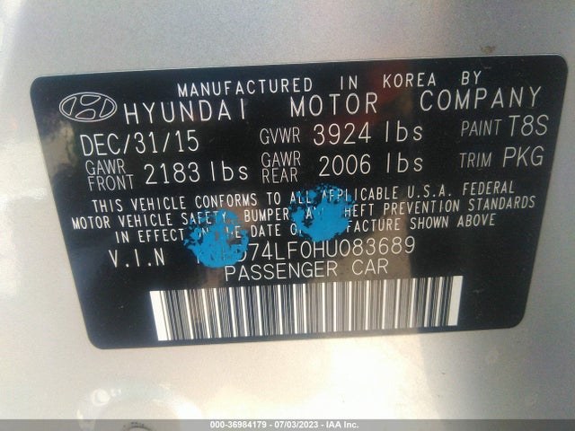 Hyundai ELANTRA SE 2017 KMHD74LF0HU083689 Image 9