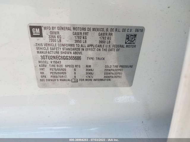 3GTU2NEC6GG365686 GMC Sierra 1500 Slt