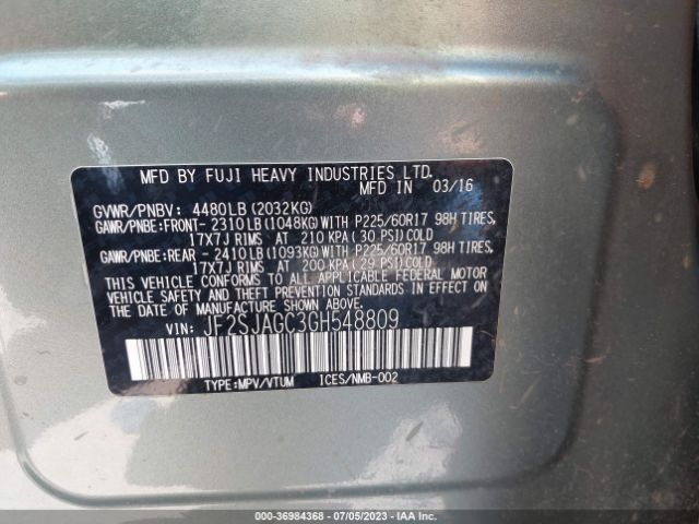 JF2SJAGC3GH548809 Subaru Forester 2.5i Premium