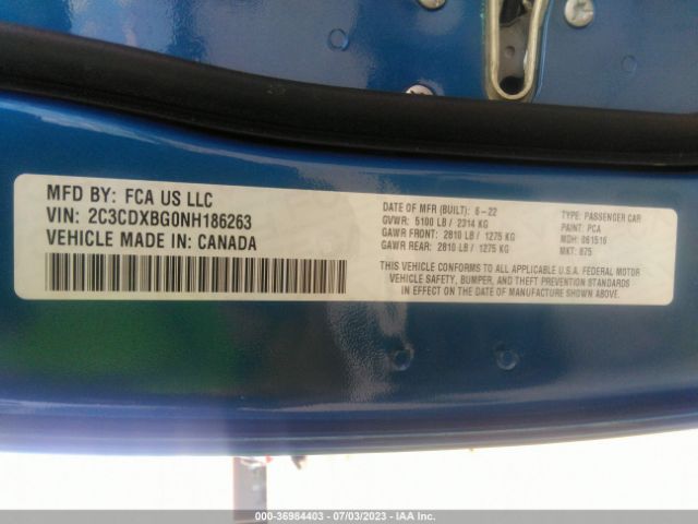 2C3CDXBG0NH186263 Dodge Charger Sxt