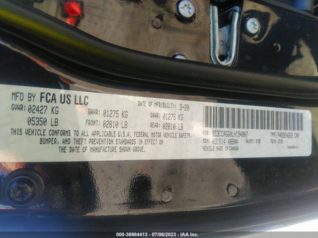 2C3CCAGG0LH154807 Chrysler 300 300s