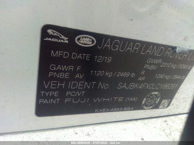 SAJBK4FX0LCY86081 Jaguar Xf 25t Prestige