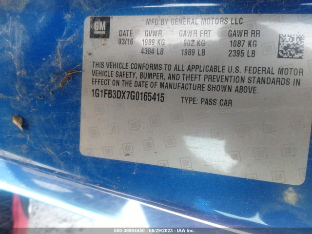 Chevrolet Camaro 1lt 2016 1G1FB3DX7G0165415 Image 15