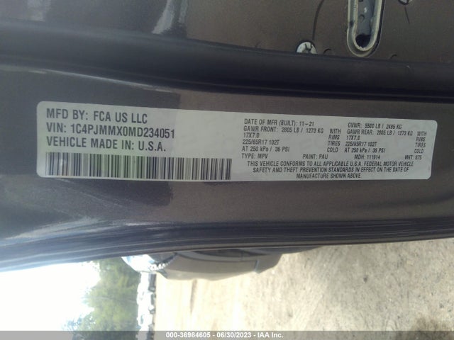 1C4PJMMX0MD234051 Jeep Cherokee Latitude Lux