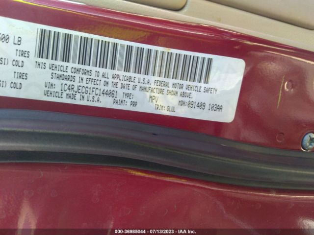 1C4RJECG1FC144061 Jeep Grand Cherokee Overland