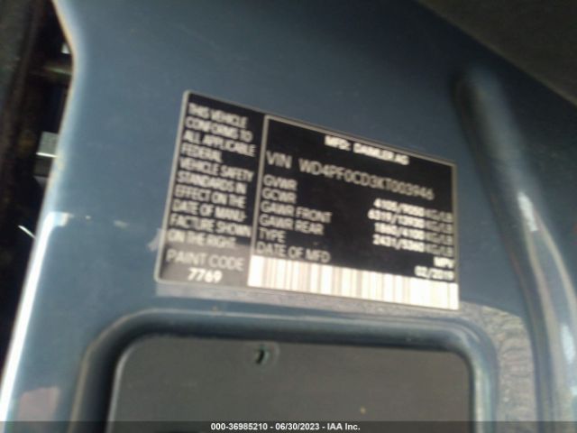 WD4PF0CD3KT003946 Mercedes-Benz SPRINTER VAN