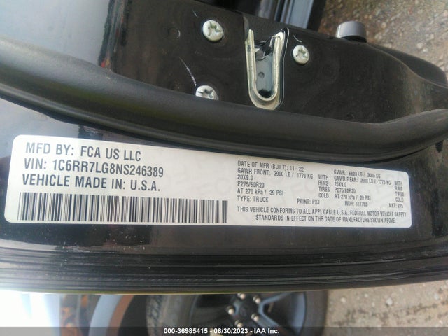 1C6RR7LG8NS246389 RAM 1500 Classic Warlock