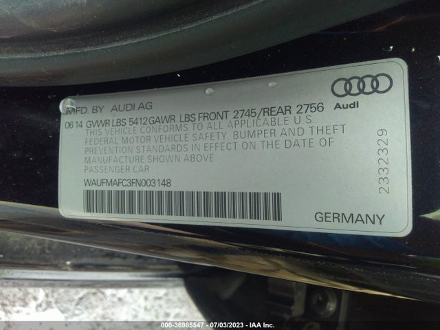 WAUFMAFC3FN003148 Audi A6 3.0l Tdi Premium Plus