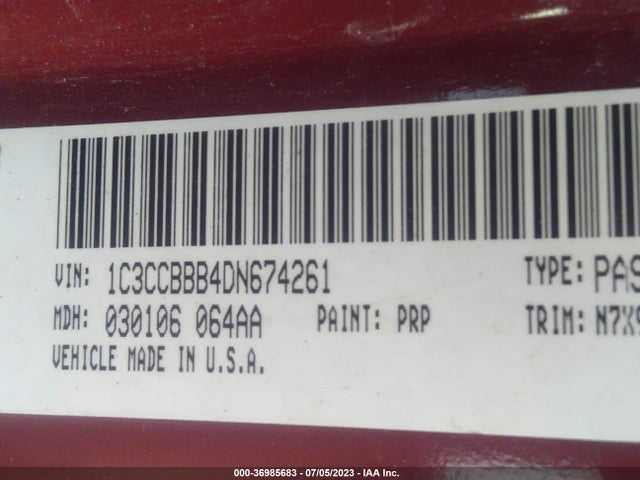 2013 Chrysler 200 Touring მანქანა იყიდება აუქციონზე, vin: 1C3CCBBB4DN674261, აუქციონის ნომერი: 36985683