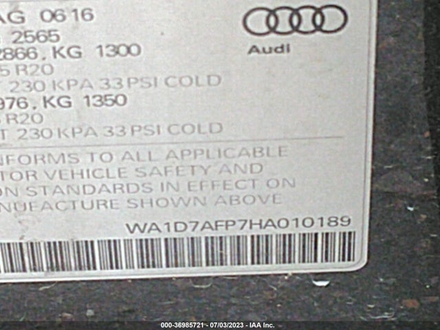 WA1D7AFP7HA010189 Audi Q5 Premium Plus