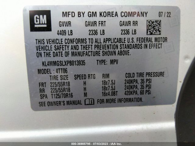 KL4MMGSLXPB013935 Buick Encore Gx Essence