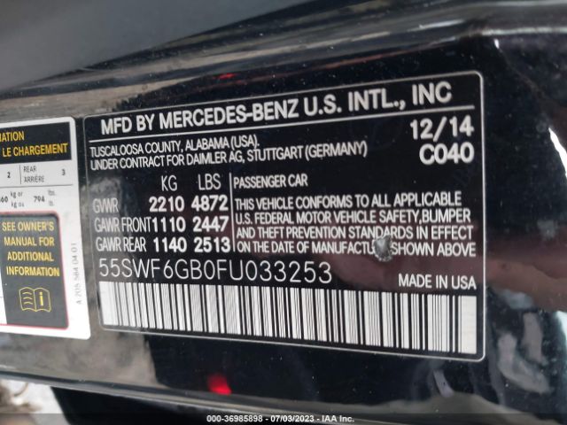 55SWF6GB0FU033253 Mercedes-Benz C-class C 400