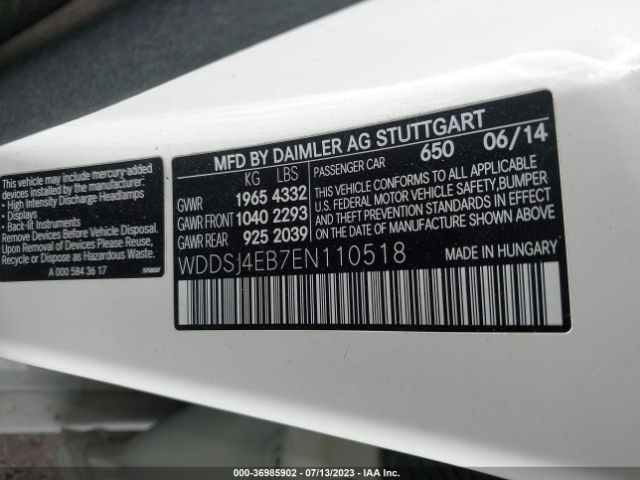 WDDSJ4EB7EN110518 Mercedes-Benz Cla-class Cla 250