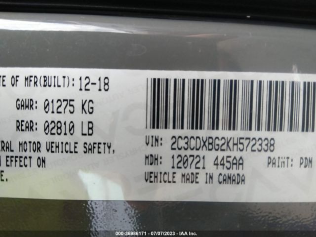 2C3CDXBG2KH572338 Dodge Charger Sxt