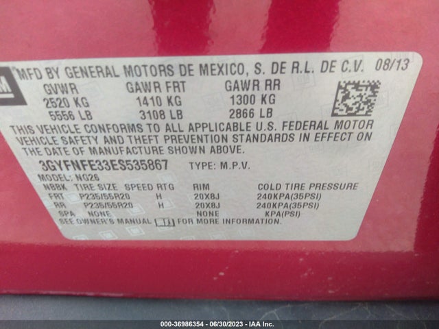 3GYFNFE33ES535867 Cadillac Srx Performance Collection