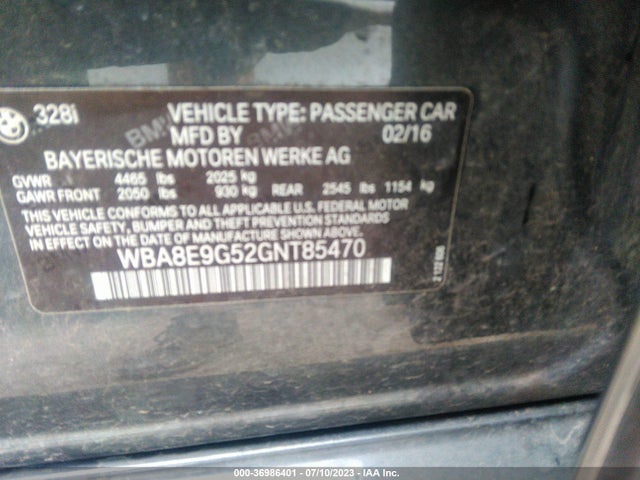 WBA8E9G52GNT85470 BMW 3 Series 328i