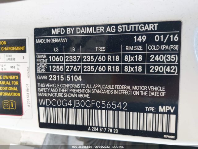 WDC0G4JB0GF056542 Mercedes-Benz Glc Glc 300