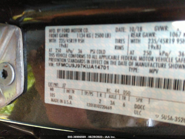 Ford Escape Titanium 2019 1FMCU9J97KUA14701 Image 15