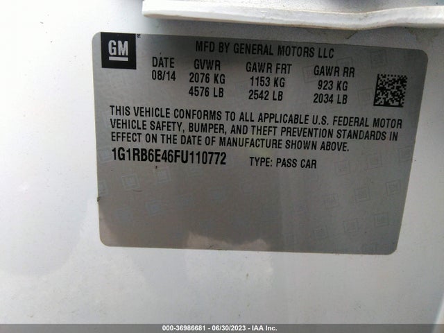 Chevrolet Volt 2015 1G1RB6E46FU110772 Image 9