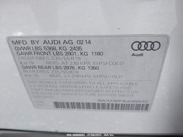 WA1LFAFP3EA086549 Audi Q5 Premium Plus