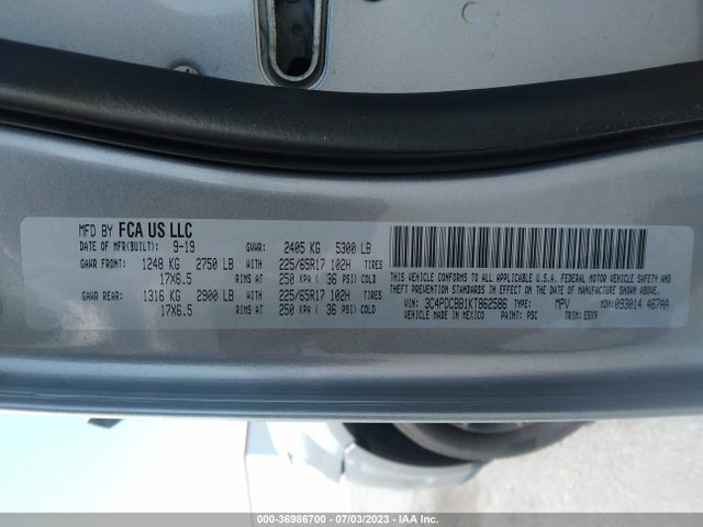 Dodge JOURNEY SE 2019 3C4PDCBB1KT862586 Image 9