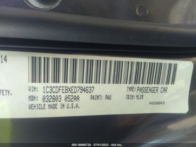 1C3CDFEBXED794637 Dodge DART GT