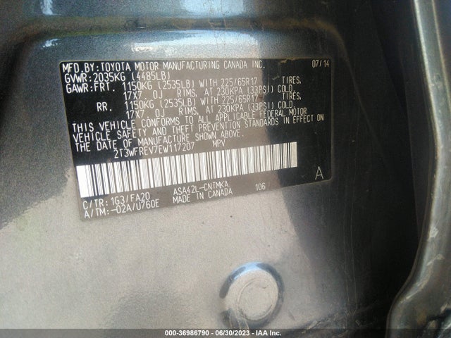 Toyota Rav4 Xle 2014 2T3WFREV7EW117207 Image 9