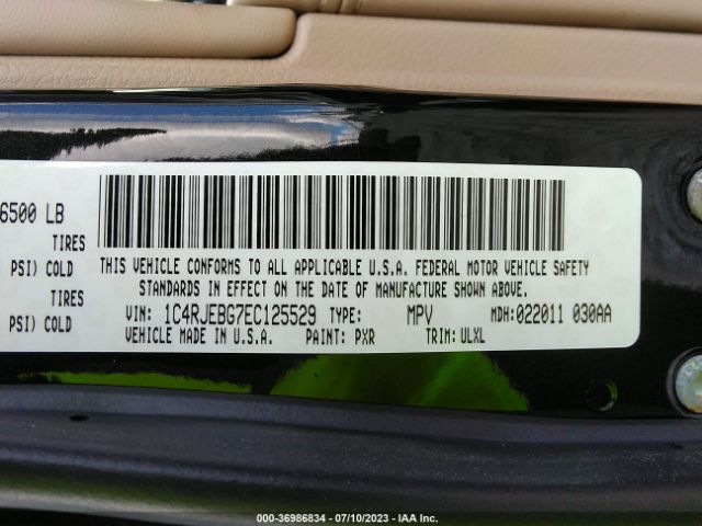 1C4RJEBG7EC125529 Jeep Grand Cherokee Limited