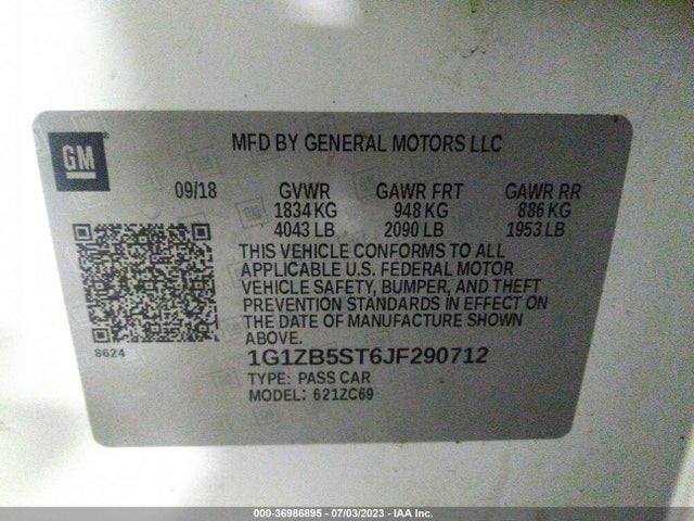 Chevrolet Malibu 1ls 2018 1G1ZB5ST6JF290712 Image 9