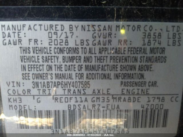 3N1AB7AP6HY407585 Nissan SENTRA SR