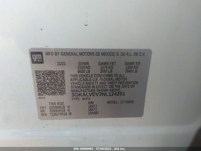 3GKALVEV3NL124291 GMC Terrain Slt