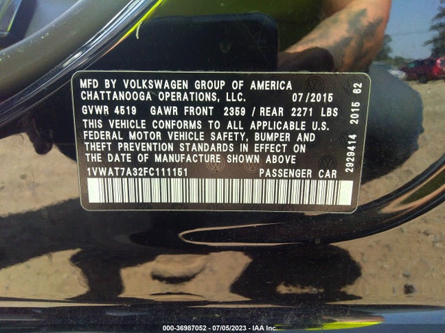 1VWAT7A32FC111151 Volkswagen Passat 1.8t Limited Edition