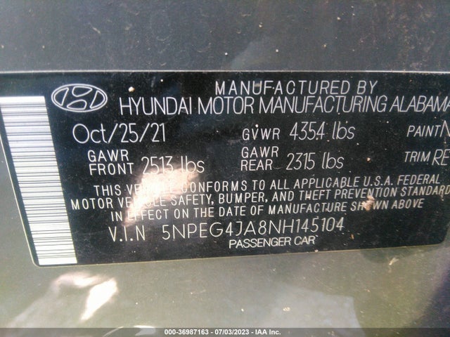 Hyundai SONATA SE 2022 5NPEG4JA8NH145104 Image 9