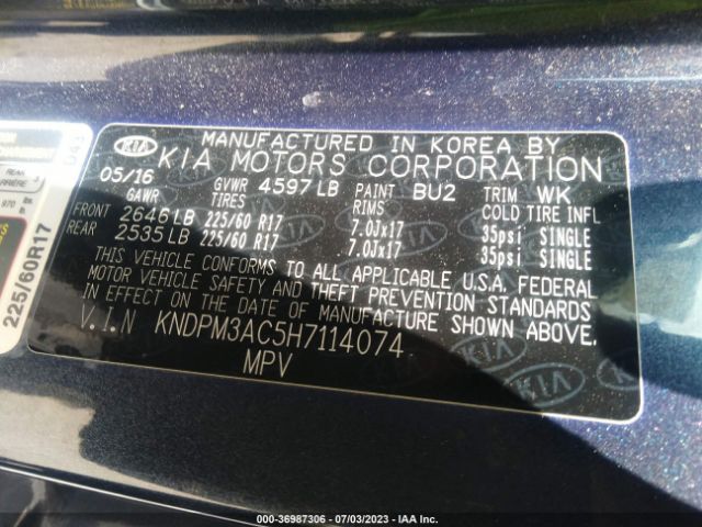KNDPM3AC5H7114074 KIA Sportage Lx