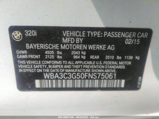 WBA3C3G50FNS75061 BMW 3 Series 320i Xdrive