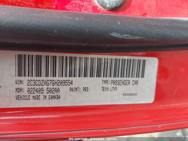 2C3CDZAG7GH209554 Dodge Challenger Sxt