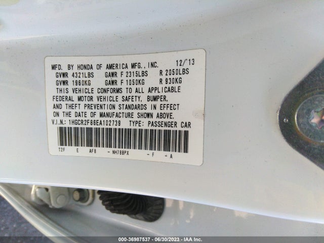 Honda Accord Sedan Ex-l 2014 1HGCR2F86EA102739 Image 15