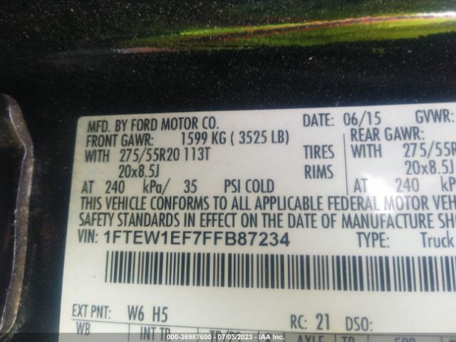 1FTEW1EF7FFB87234 Ford F-150 Xlt/xl/lariat/platinum