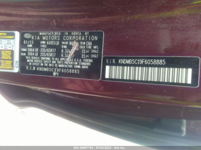 KNDMB5C19F6058885 KIA SEDONA LX
