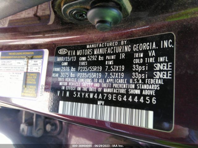 5XYKW4A79EG444456 KIA SORENTO SX