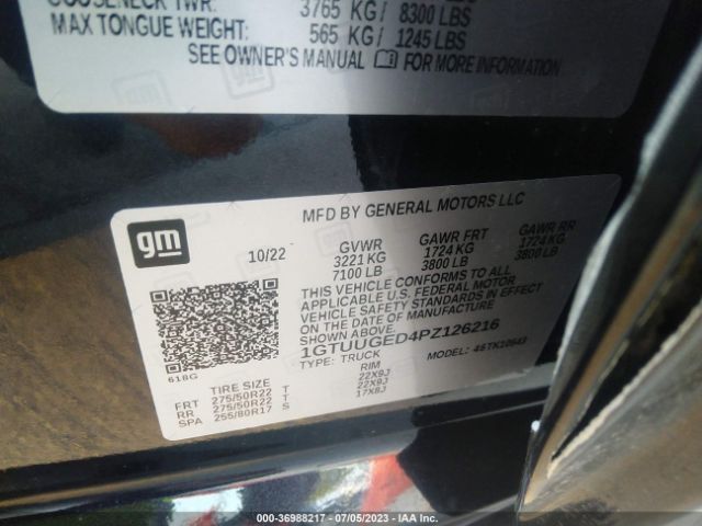 1GTUUGED4PZ126216 GMC Sierra 1500 Denali