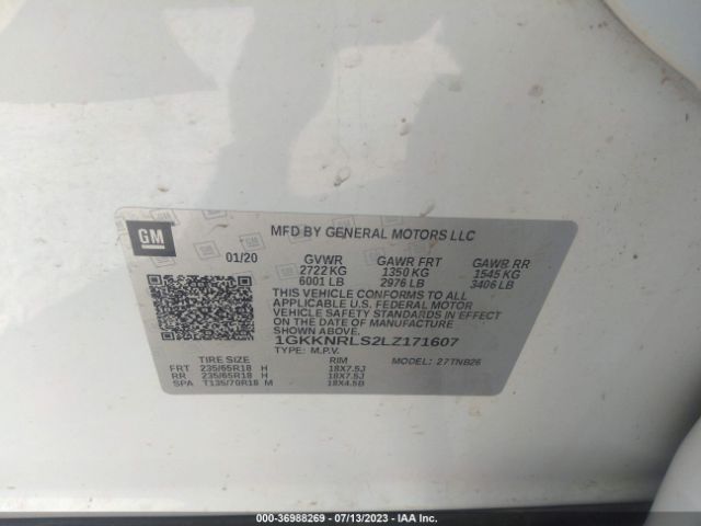 1GKKNRLS2LZ171607 GMC ACADIA SLE