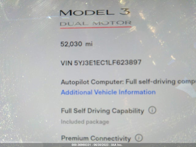 Tesla Model 3 Performance 2020 5YJ3E1EC1LF623897 Image 14