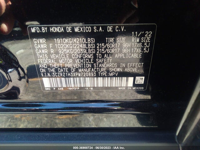 Honda HR-V LX 2023 3CZRZ1H3XPM720893 Image 15