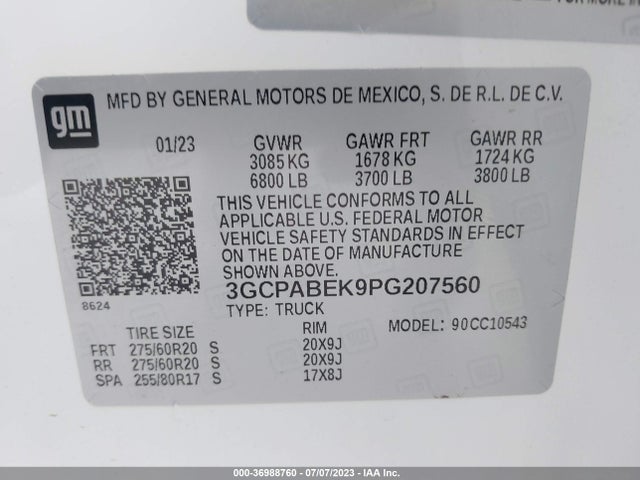 Chevrolet Silverado 1500 Custom 2023 3GCPABEK9PG207560 Image 16